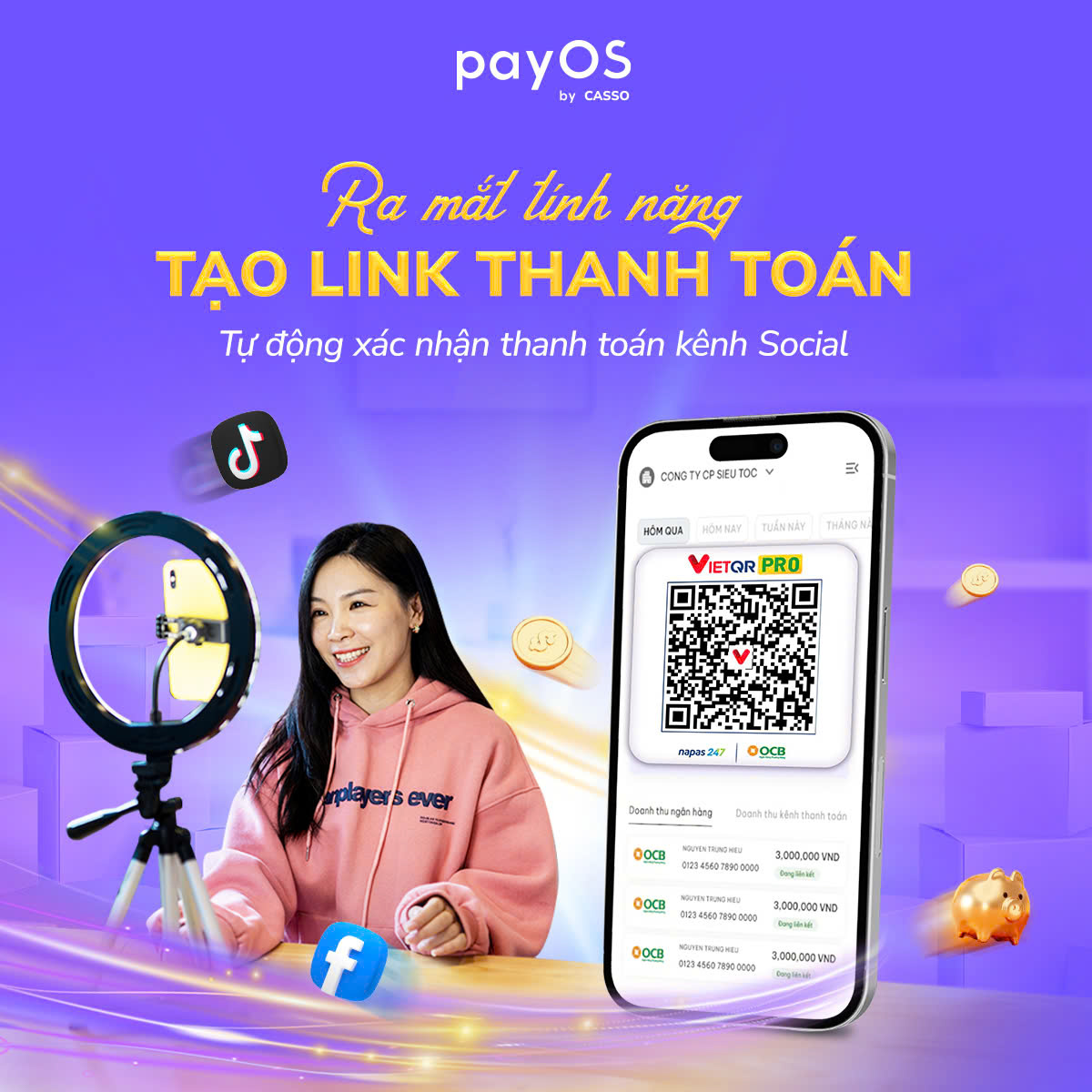 payOS ra mắt tính năng tạo và gửi link thanh toán trực tiếp